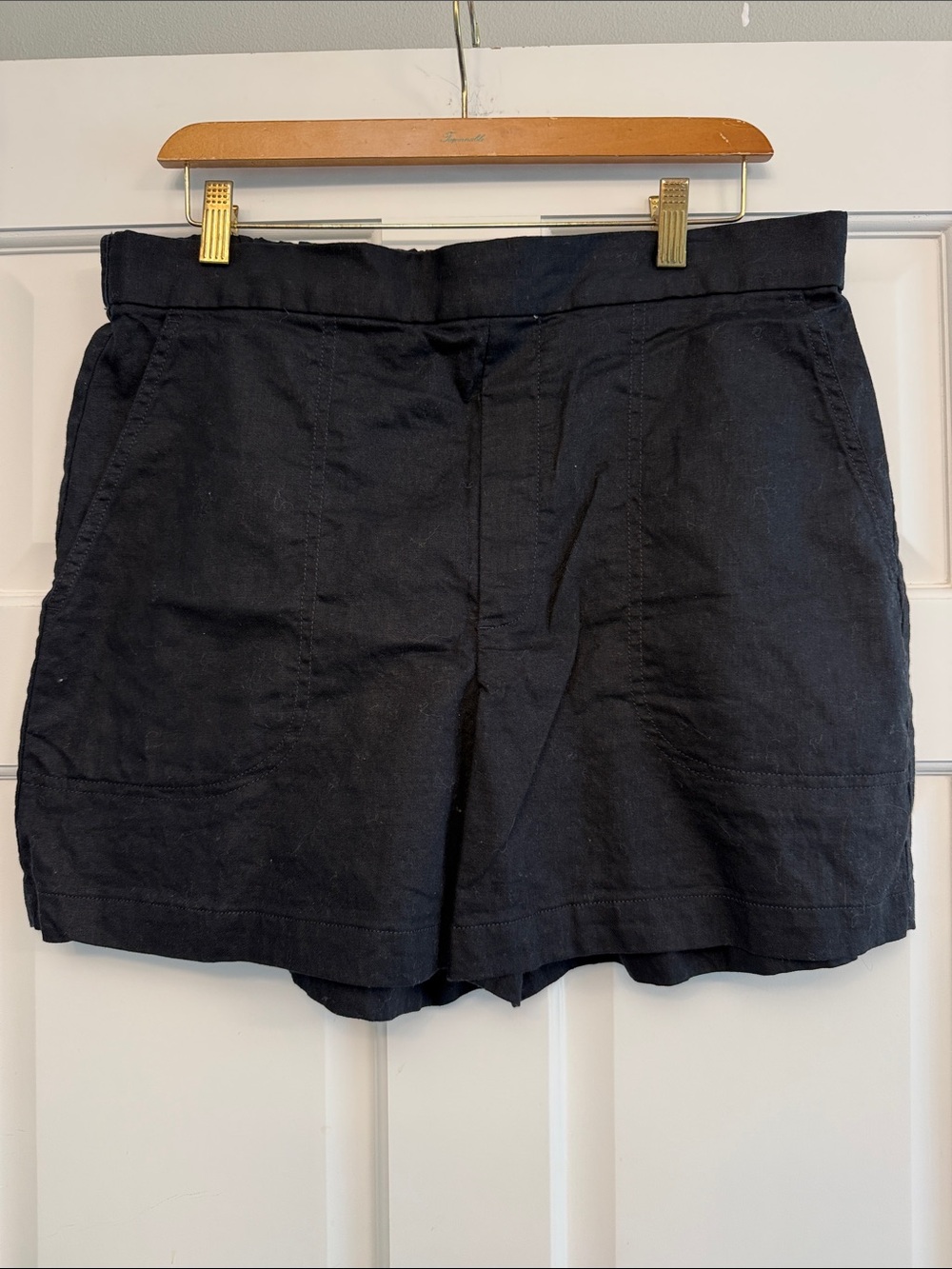 Banana Republic Black Linen-Blend Top